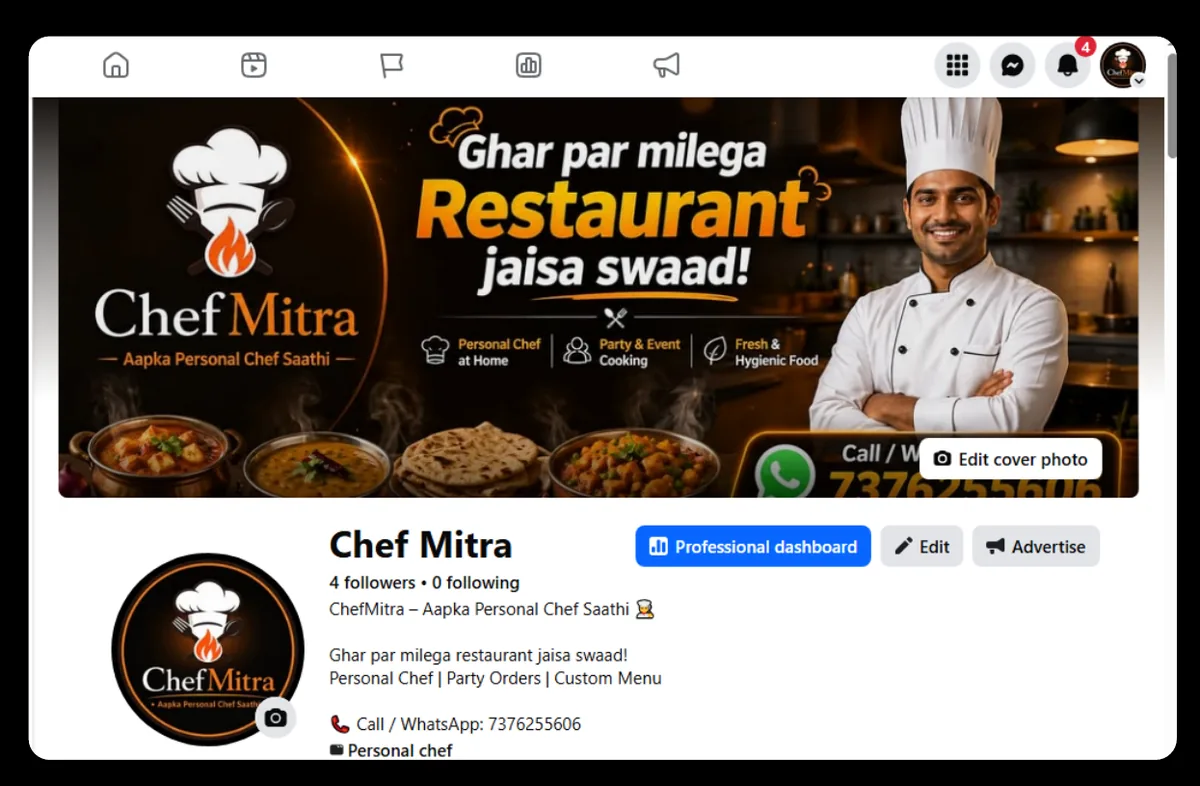 Chef Mitraa social media portfolio by BrandUp Digital Marketing
