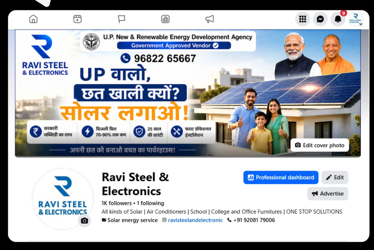 Ravi Steel & Electronics social media portfolio by BrandUp Digital Marketing