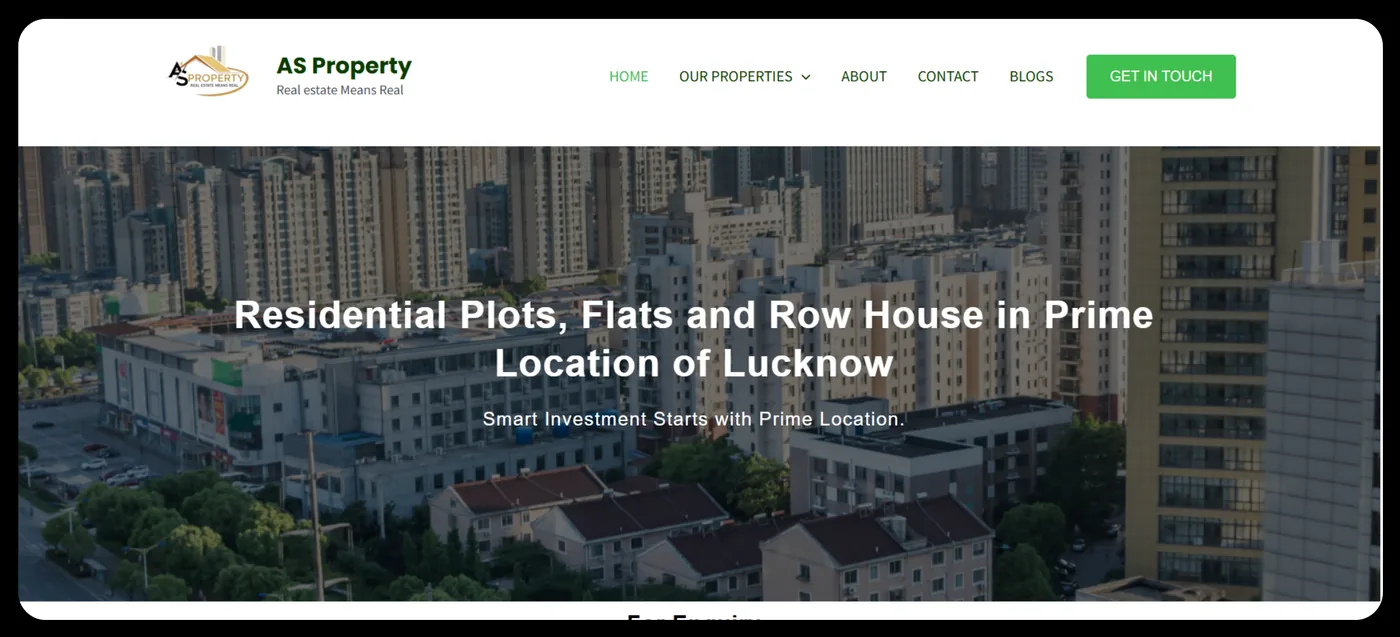 AS Property Real Estate Website designed by BrandUp Digital Marketing